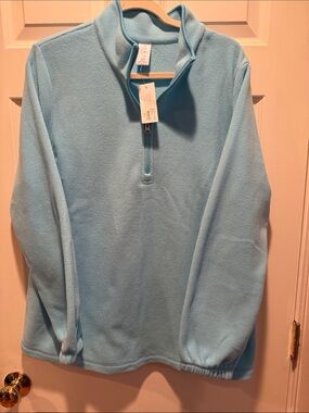 Lane Bryant Light Blue Half-Zip Fleece Pullover